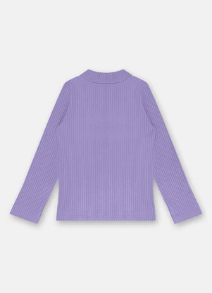 Up Baby - Blusa Menina Ribana Canelada Roxo - UP BABY