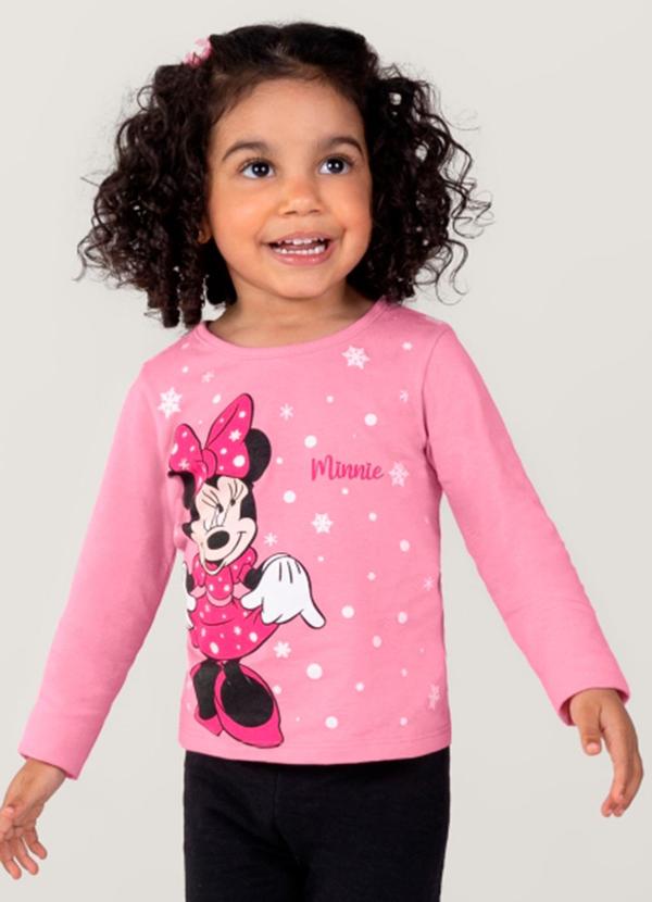 Brandili - Blusa Minnie Infantil Menina Rosa