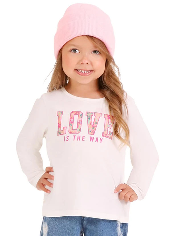 Tink Bink - Blusa Ml com Silk Branco