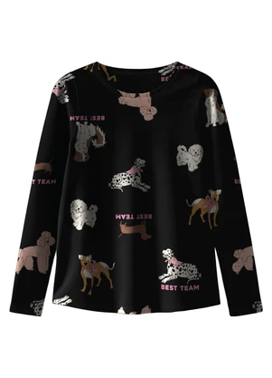 Malwee Kids - Blusa Mullet Cachorrinhos Rosê - MALWEE KIDS