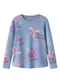 Malwee Kids - Blusa Mullet Corações Rosa Escuro - variação: Azul Pastel
