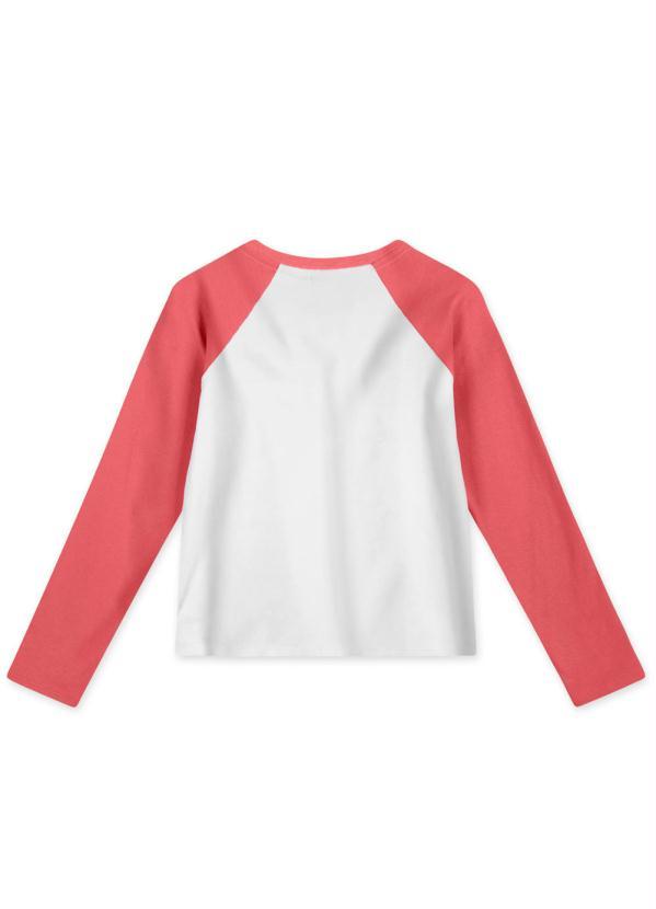 Lilica Ripilica - Blusa Raglan Manga Longa MeninaBranco 2
