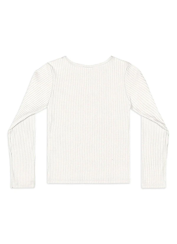 Quimby - Blusa Ribana Canelada Manga Longa Branco 2