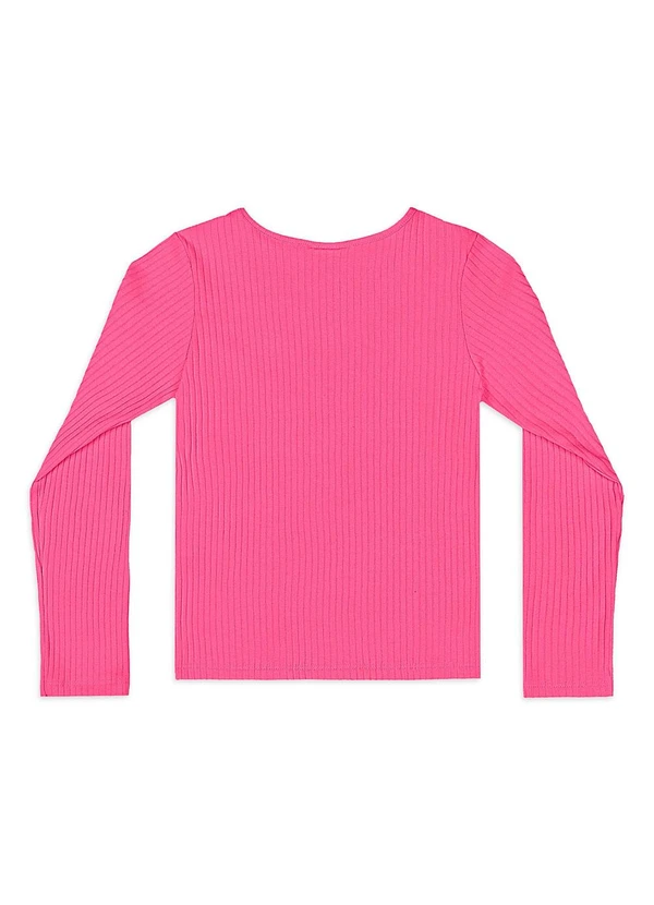 Quimby - Blusa Ribana Canelada Manga Longa Rosa 2