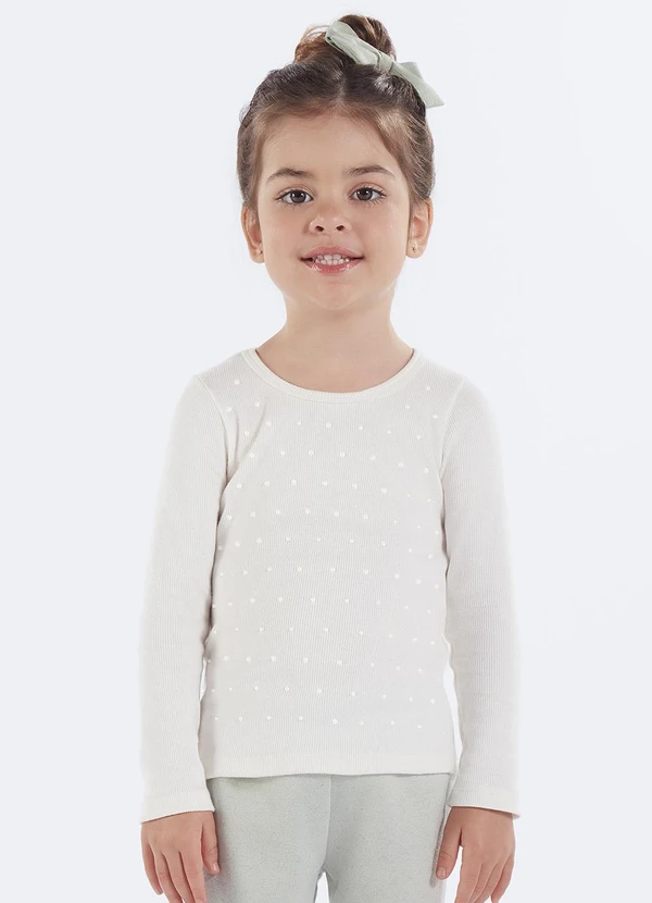 Pulla Bulla - Blusa Ribana com Elastano Leve Bege 1