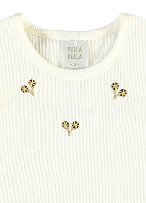 Pulla Bulla - Blusa Ribana com Elastano Leve Bege - PULLA BULLA