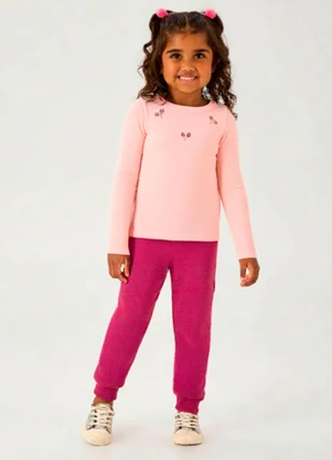 Pulla Bulla - Blusa Ribana com Elastano Leve Rosa - PULLA BULLA
