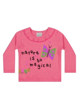 Quimby - Blusa Ribana para Bebê Menina Rosa - QUIMBY