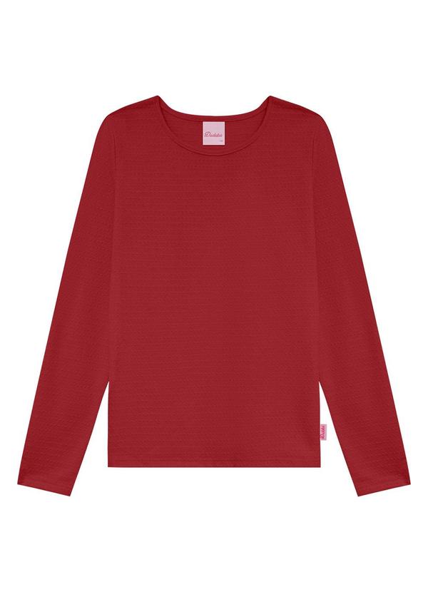 Duduka - Blusa Teen Manga Longa Básica Bordô