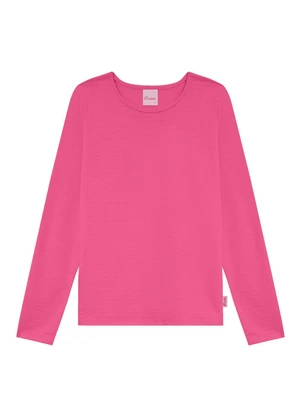 Duduka - Blusa Teen Manga Longa Básica Rosa - DUDUKA