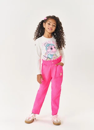 Abrange - Blusa Térmica Infantil Menina Dinossauro Nude - ABRANGE