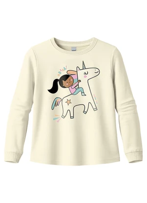 Malwee Kids - Blusa Unicórnio com Glitter Bege - MALWEE KIDS