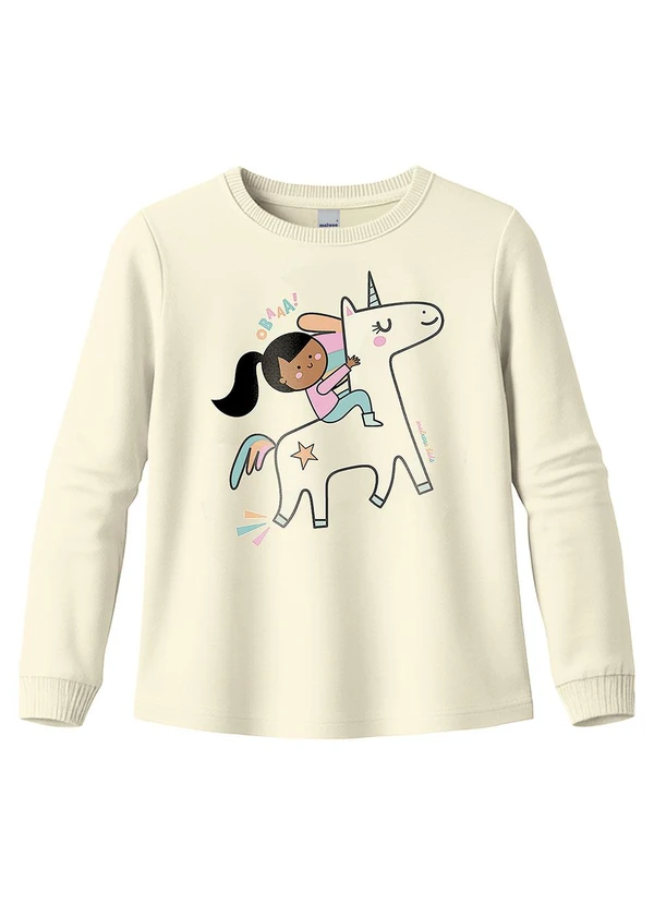 Malwee Kids - Blusa Unicórnio com Glitter Bege 1