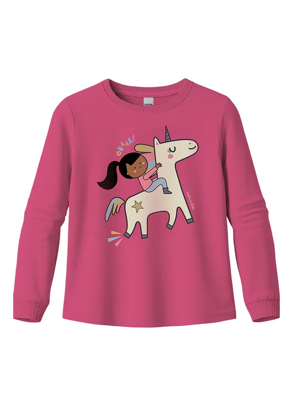 Malwee Kids - Blusa Unicórnio com Glitter Rosa 1
