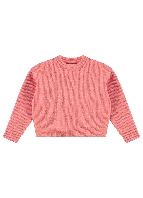 Malwee Kids - Blusão Amplo Tricot Menina Rosa