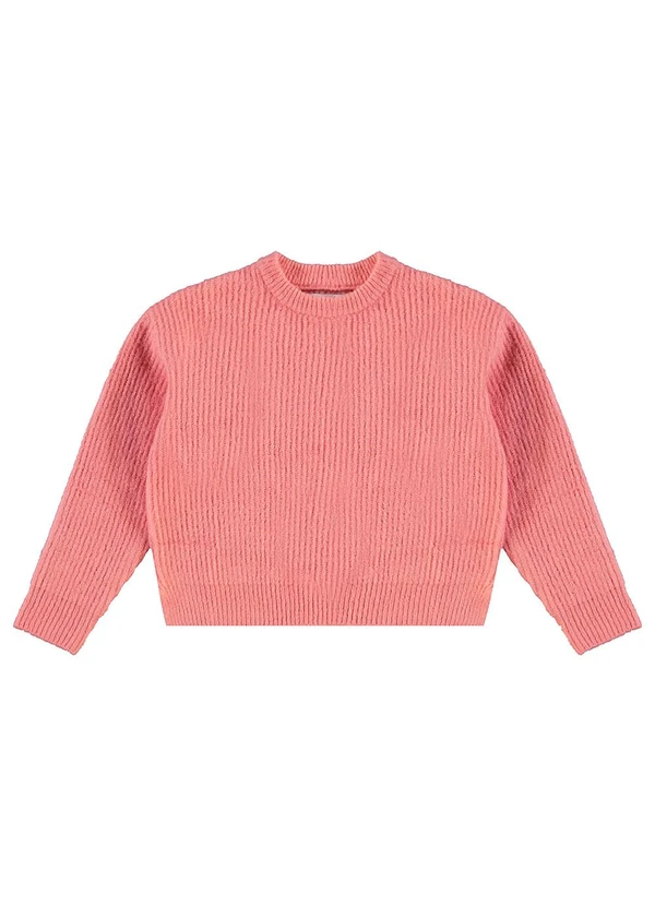 Malwee Kids - Blusão Amplo Tricot Menina  Rosa