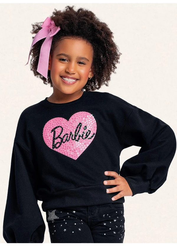 Fakini Kids - Blusão Barbie Preto 3