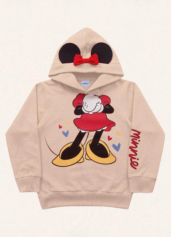 Fakini Kids - Blusão C/Capuz Minnie Bege