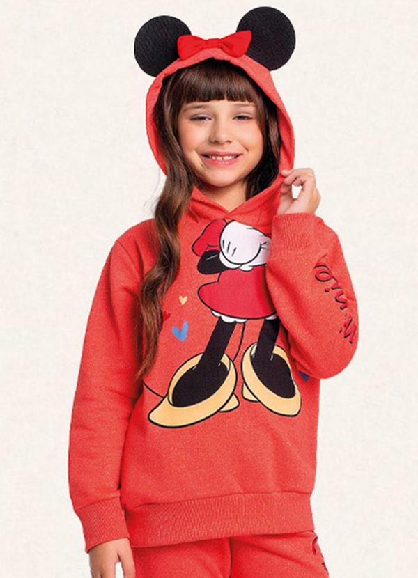 Fakini Kids - Blusão C/Capuz Minnie Vermelho