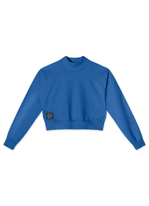 Hapier - Blusão Cropped Moletom Juvenil Feminino Azul - HAPIER