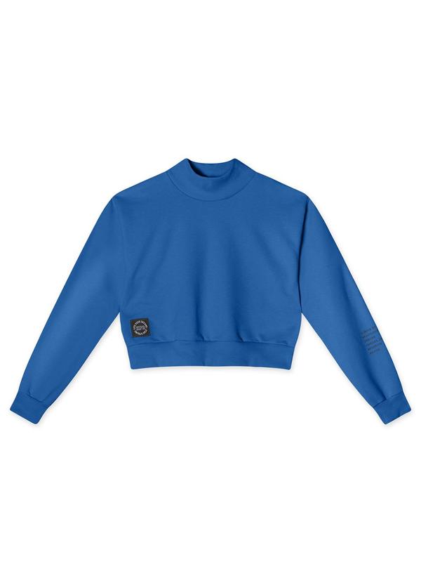Hapier - Blusão Cropped Moletom Juvenil Feminino Azul