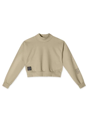 Hapier - Blusão Cropped Moletom Juvenil Feminino Bege - HAPIER