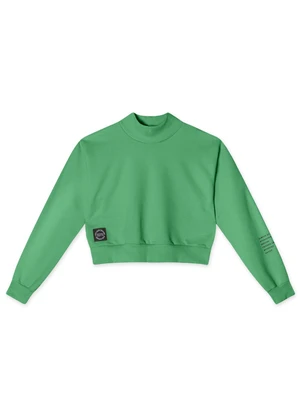 Hapier - Blusão Cropped Moletom Juvenil Feminino Verde - HAPIER