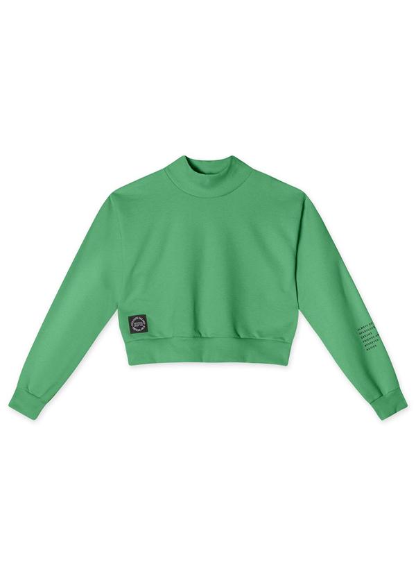 Hapier - Blusão Cropped Moletom Juvenil Feminino Verde