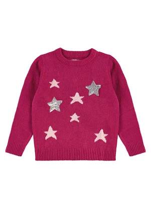 Malwee Kids - Blusão em Tricot Estrelas com Bordadas Rosa - MALWEE KIDS