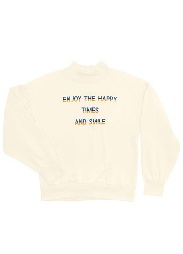 Rovitex Teen - Blusão Menina Gola Alta Bege