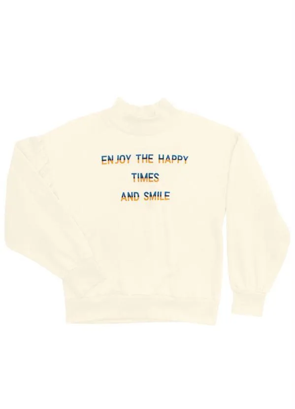 Rovitex Teen - Blusão Menina Gola Alta Bege