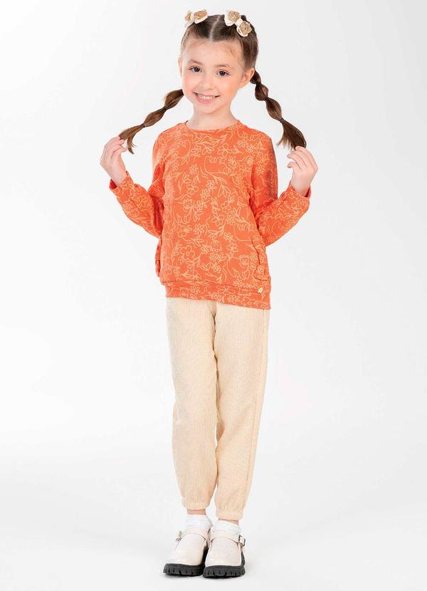 Cativa Kids - Blusão Feminino Infantil Peluciado Laranja