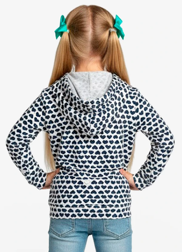 Select - Blusão Infantil Menina com Capuz Azul 2