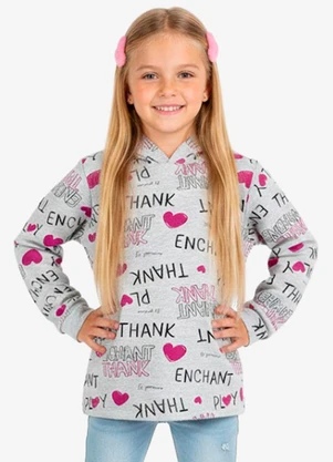 Select - Blusão Infantil Menina com Capuz Marrom - SELECT