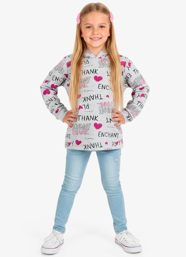 Select - Blusão Infantil Menina com Capuz Marrom 3