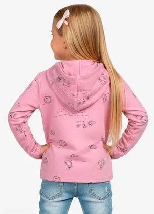 Select - Blusão Infantil Menina com Capuz Rosa - SELECT
