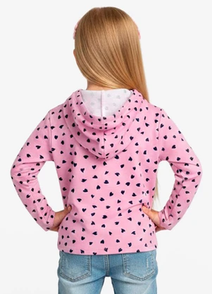 Select - Blusão Infantil Menina com Capuz Rosa - SELECT