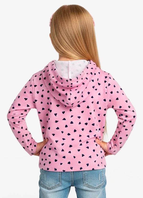 Select - Blusão Infantil Menina com Capuz Rosa 2