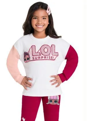 Brandili - Blusão Infantil Menina da Lol Surprise Natural - BRANDILI
