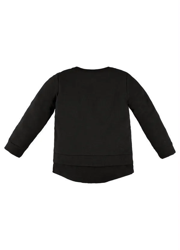 Up Baby - Blusão Infantil Menina em Moletom Preto 4