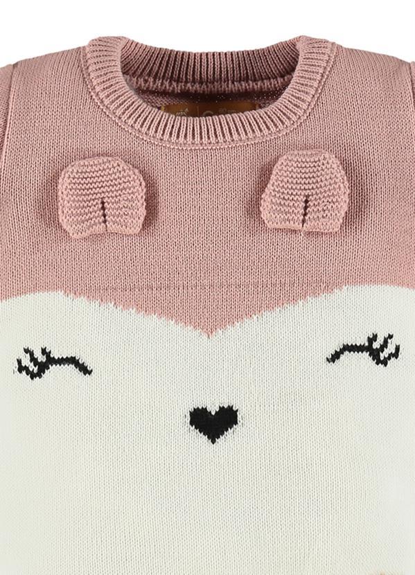 Up Baby - Blusão Infantil Menina em Tricot Rosa 2
