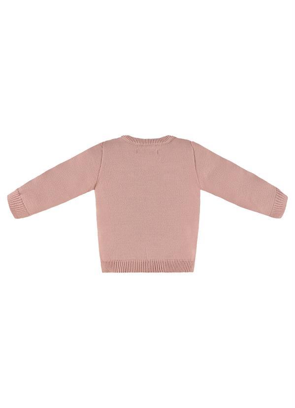 Up Baby - Blusão Infantil Menina em Tricot Rosa 3