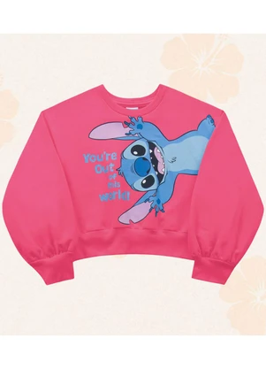 Fakini Kids - Blusão Lilo & Stitch Rosa - FAKINI KIDS