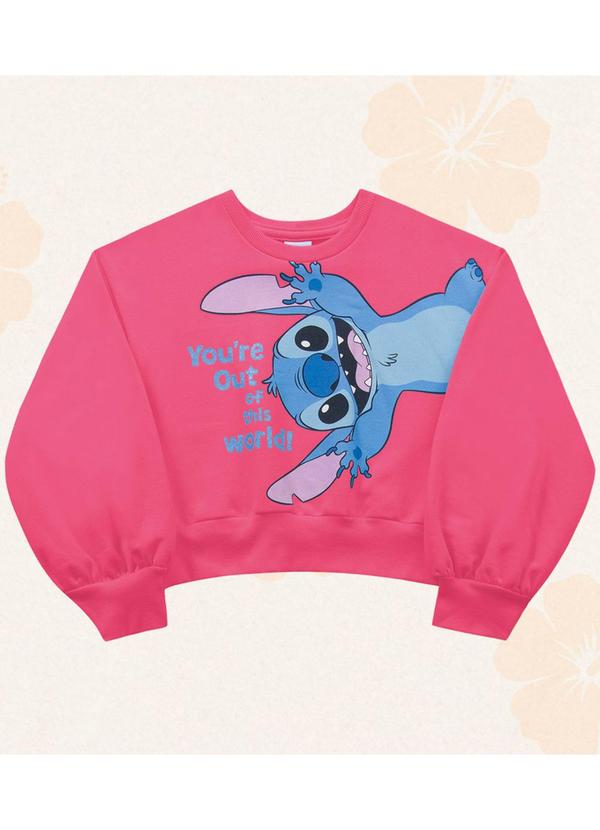 Fakini Kids - Blusão Lilo & Stitch Rosa