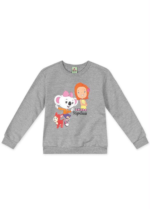 Lilica Ripilica - Blusão Manga Longa Moletom Cinza