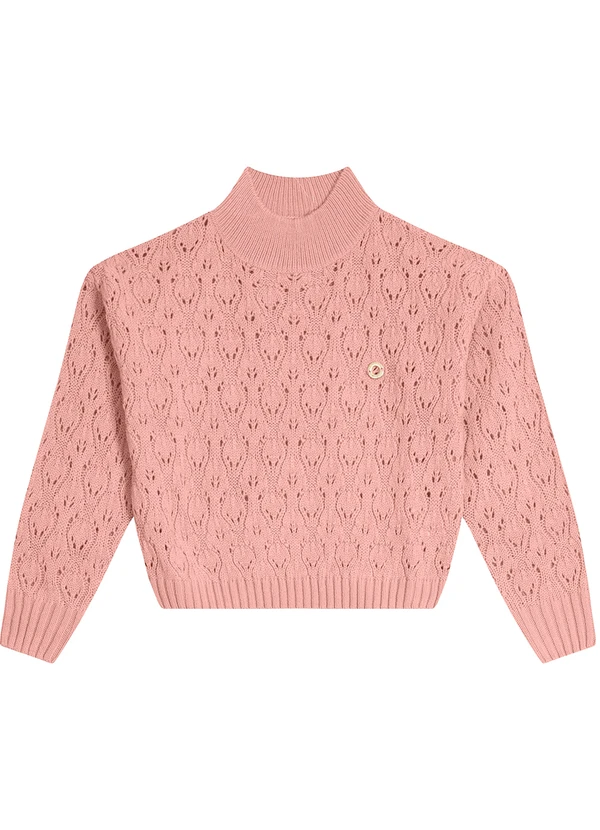 Carinhoso - Blusão Menina em Tricô Rosa