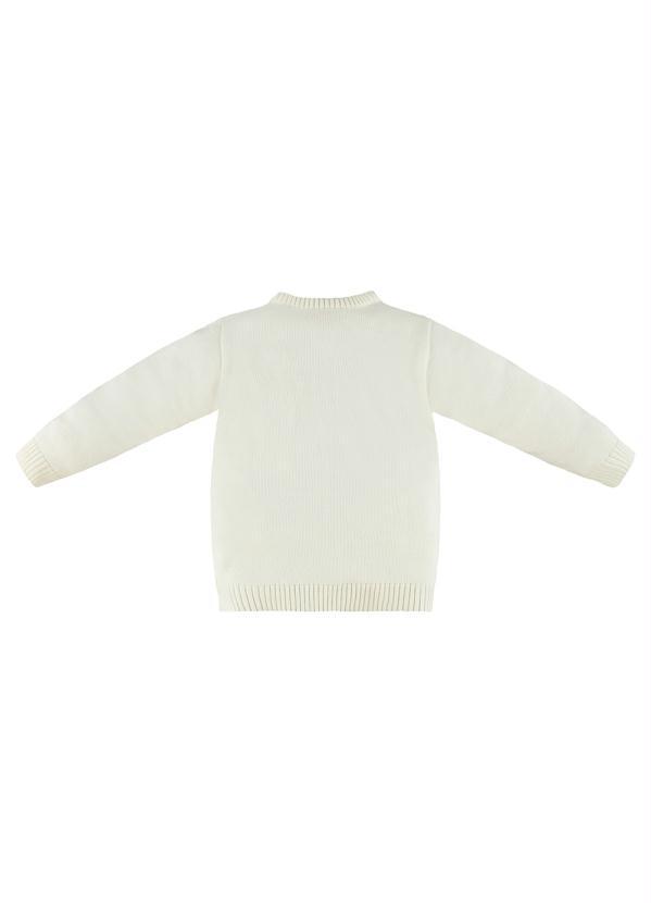 Up Baby - Blusão Menina Infantil em Tricot Bege 2