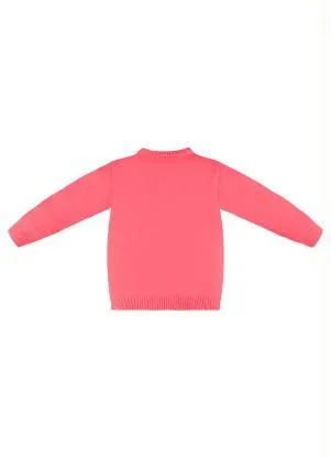 Up Baby - Blusão Menina Infantil em Tricot Rosa - UP BABY