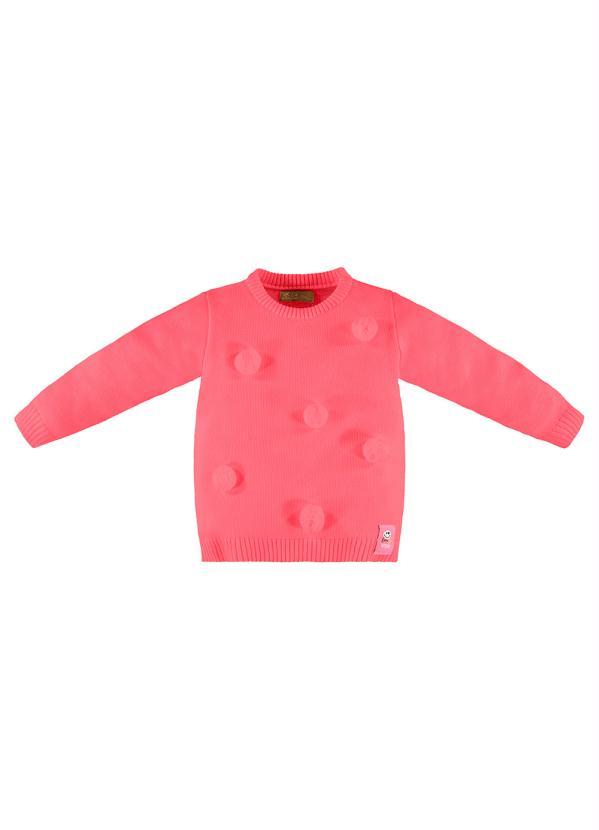 Up Baby - Blusão Menina Infantil em Tricot Rosa 1