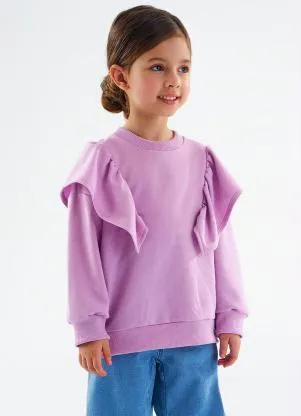 Up Baby - Blusão Moletom Infantil Menina Roxo - UP BABY